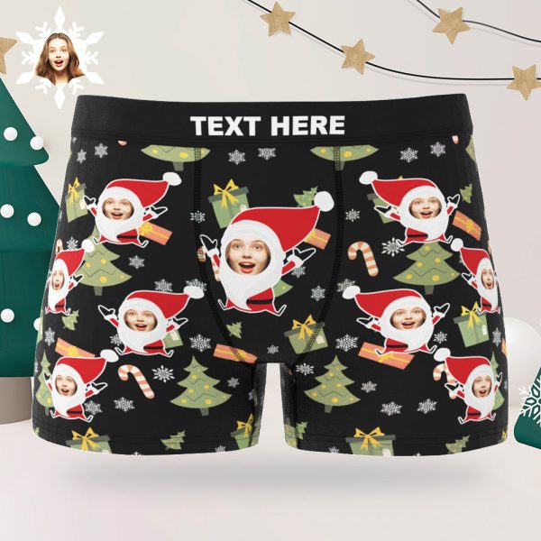 Calzoncillos Personalizados Bóxer Con Cara - Navidad